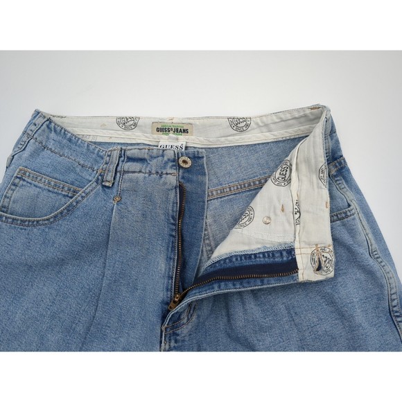 Vintage 90s Guess Jeans Shorts Made in USA Women size 32 High Waisted Mom 1990s - Picture 10 of 11